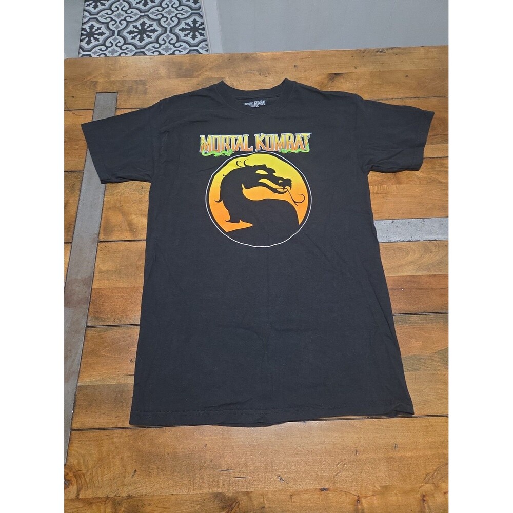 mortal kombat shirt mens medium black klassic video game dragon arcade fighter m